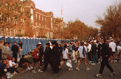 Long line of potties
