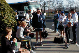 Team Delaware prepares to board