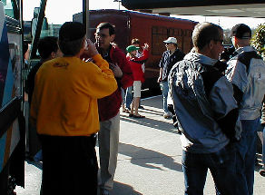 Bus departs Natick