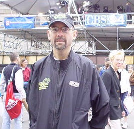 Ray at finish line before race